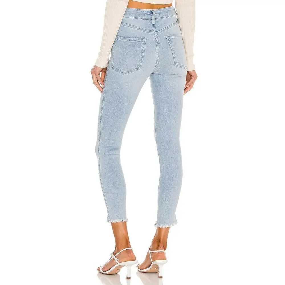 We the Free People NWT High Rise Raw Hem Light Wash Jeggings Skinny Jeans